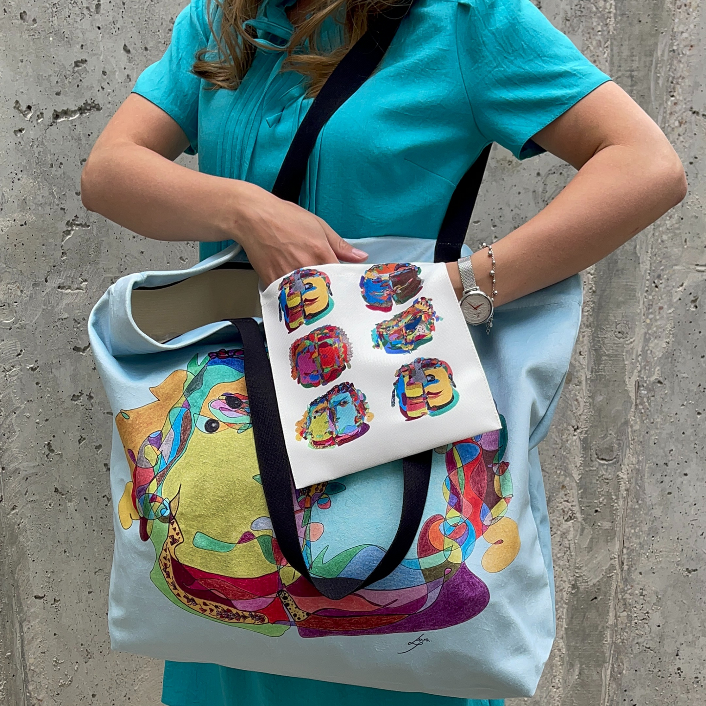 Tote Bag "Curly Fauna" XXL