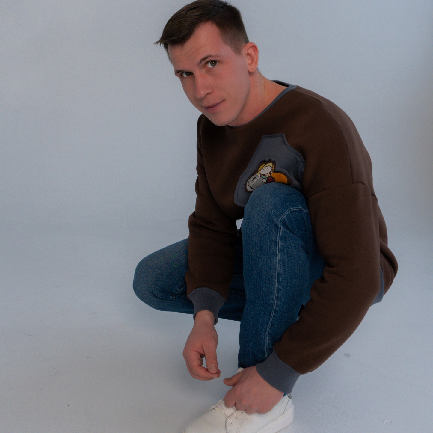 Dark Brown Unisex Sweater "Little Prince"