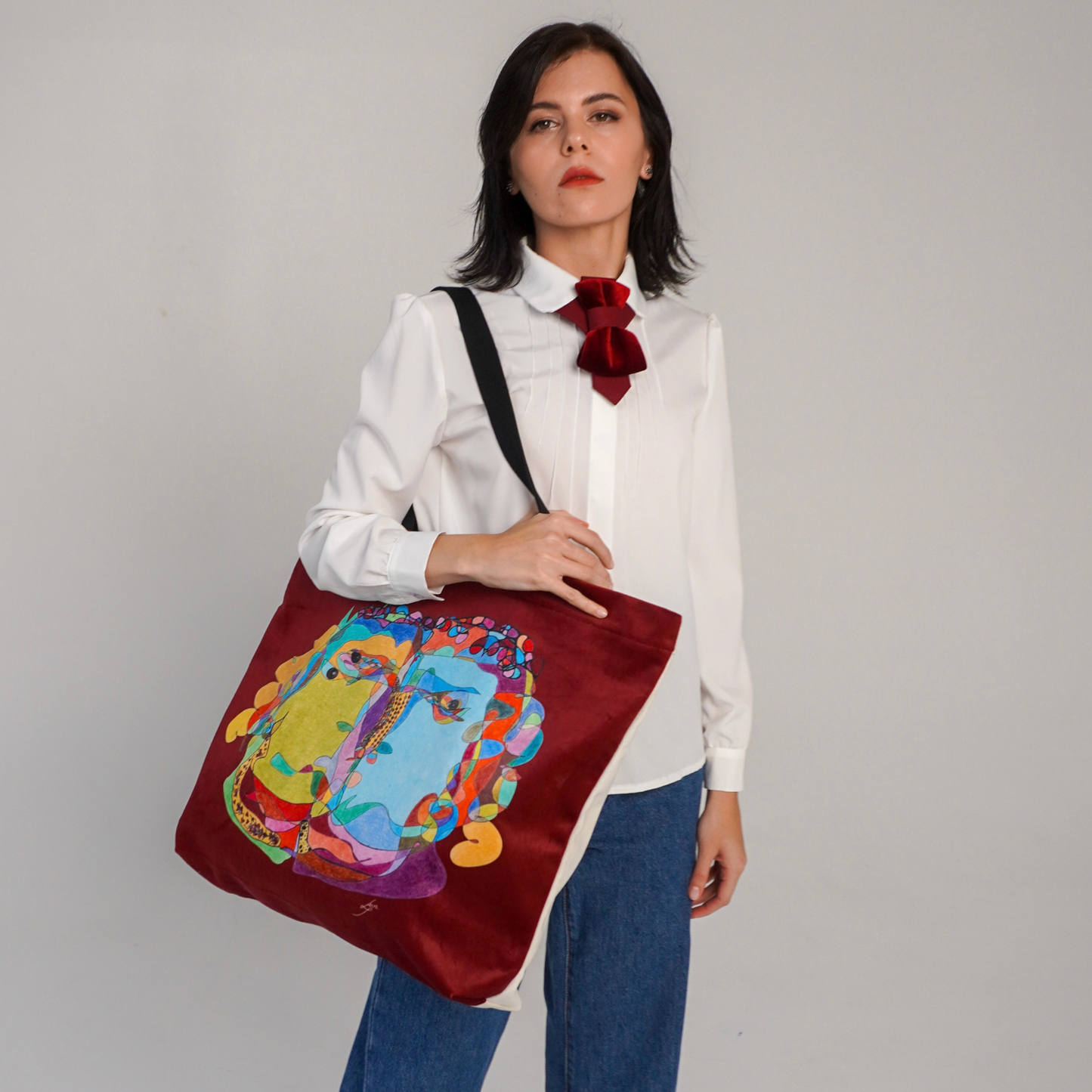 Tote Bag "Curly Fauna" XXL