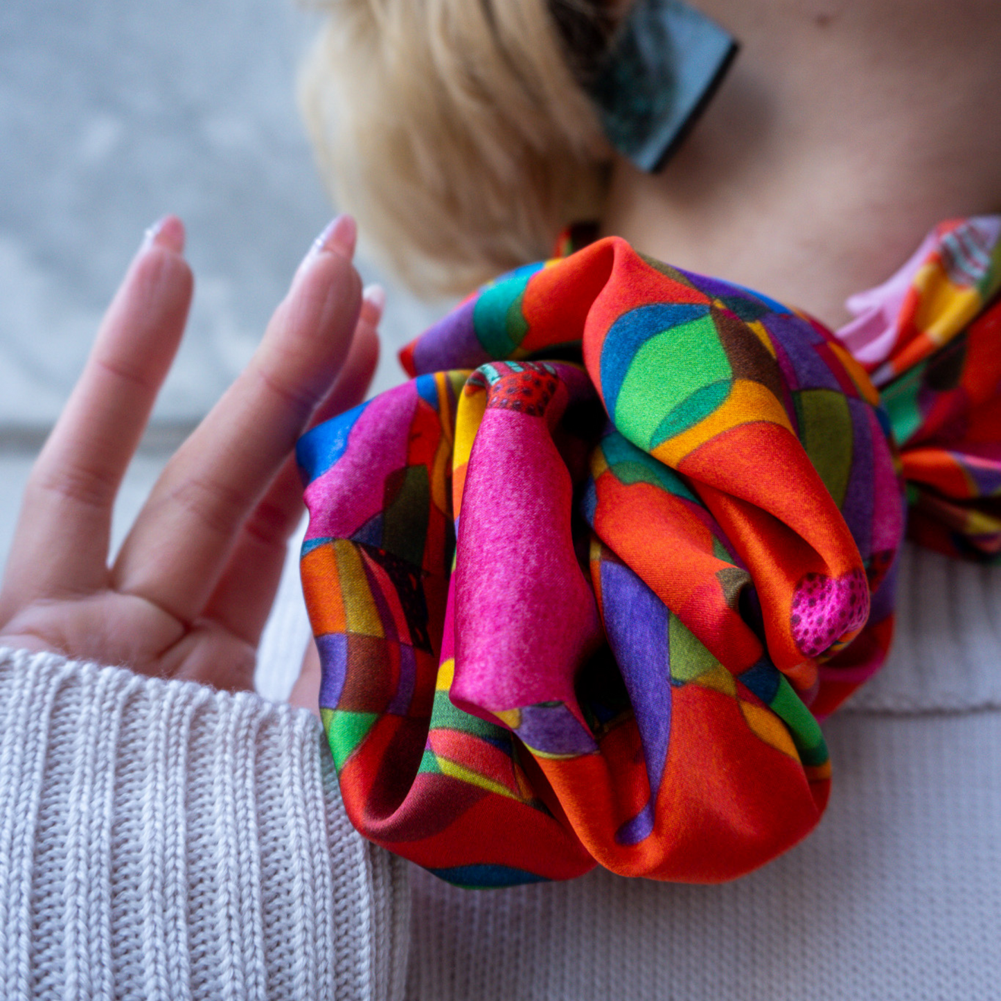 Silky Scarf with fractal artwork