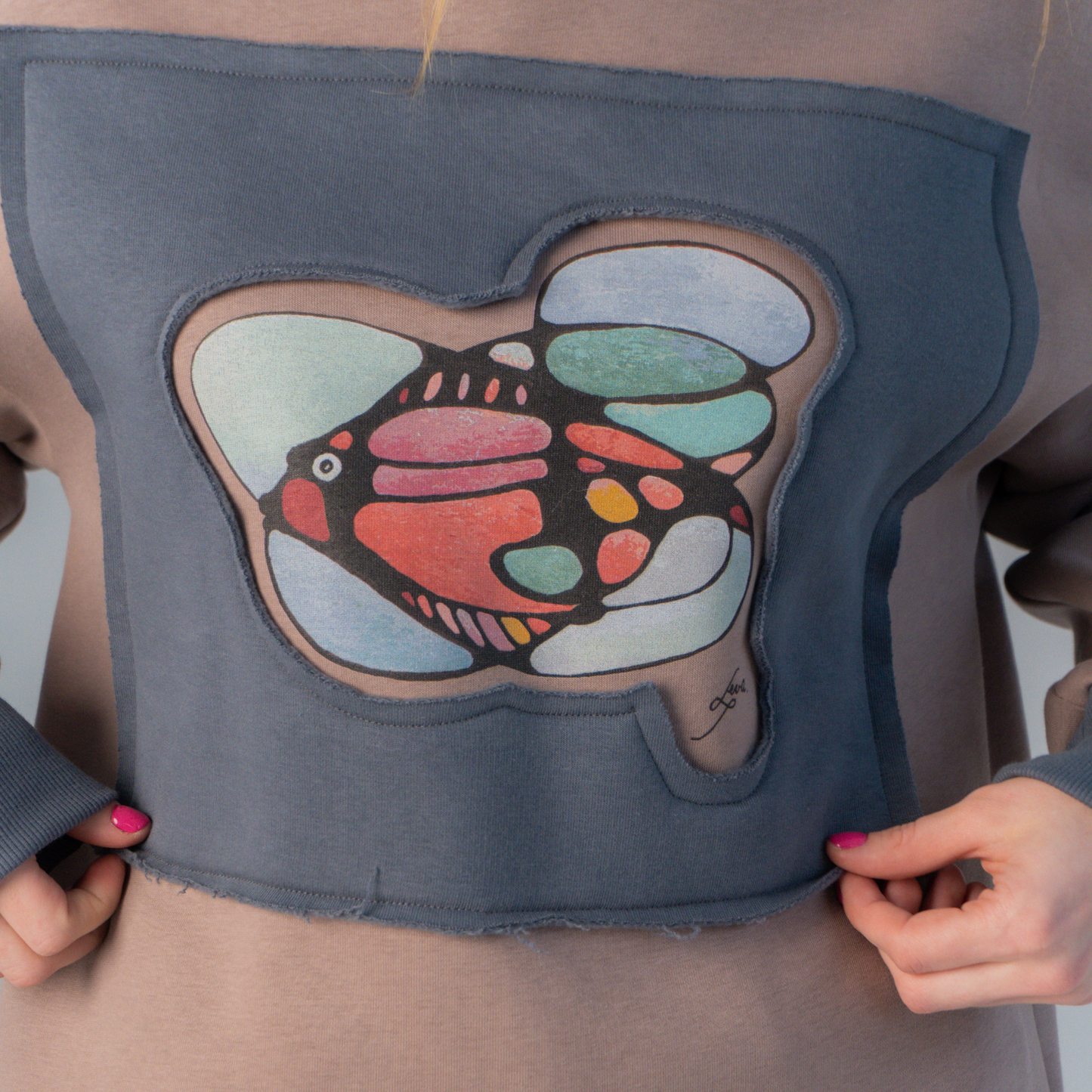 Light Brown Unisex Sweaters "Fish"